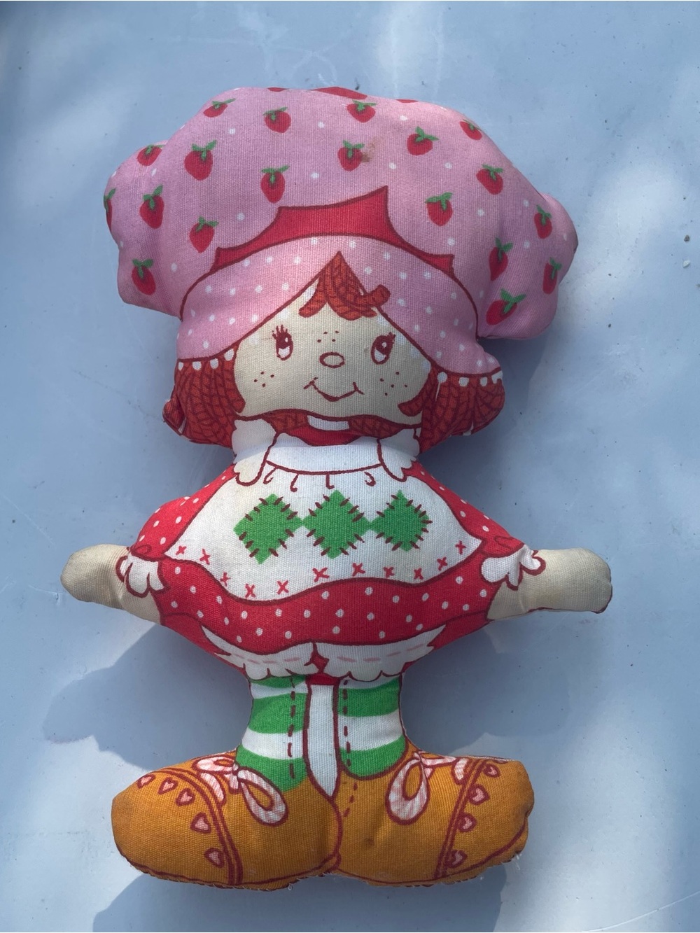 Vintage Pink Strawberry Doll Plush Toy - Kids Cozy Play Doll